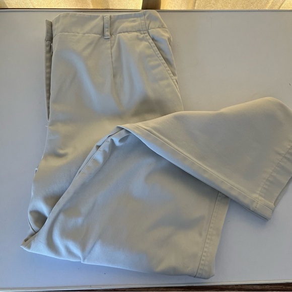 Talbots Chatham Fly Front Ankle Pants - Solid - Curvy Fit Beige XL Size 12 - Picture 11 of 12